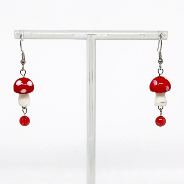 Glass Mushroom Earrings