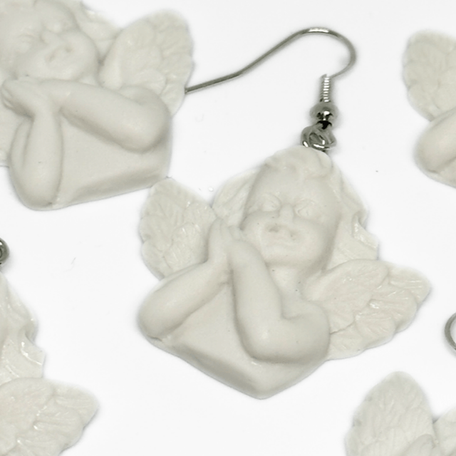 Cherub Cupid Statue Earrings