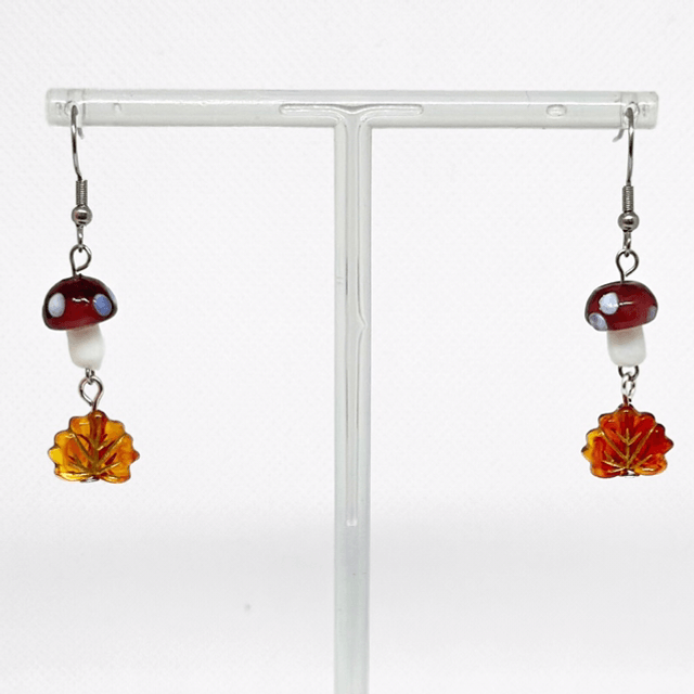Glass Mushroom Earrings