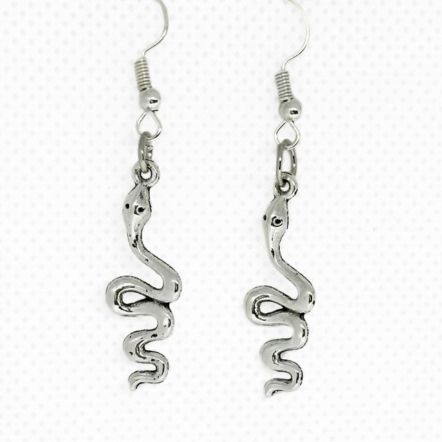Silver Snake Earrings
