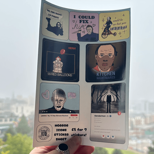 Horror Icons Sticker Sheet