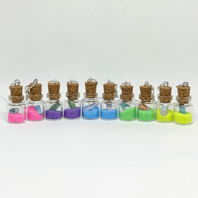 Colourful Message in a Bottle Earrings