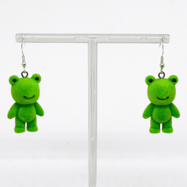 Fuzzy Frog Earrings